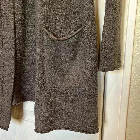 Barefoot dreams cozy chic lite long cardigan size small flat front patch pockets - Picture 2 of 7